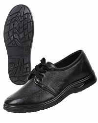 Туфли мужские на шнуровке черные иск. кожа